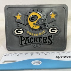 Vtg. Green Bay Packers Car Hitch Cover. Football 4.5” x 3.5” Solid Metal