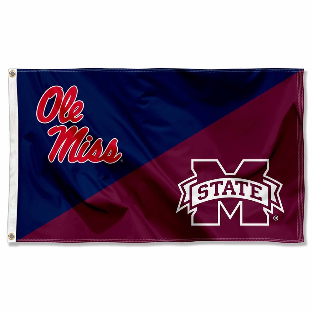 Ole Miss vs Mississippi State House Divided 3×5 Flag Banner