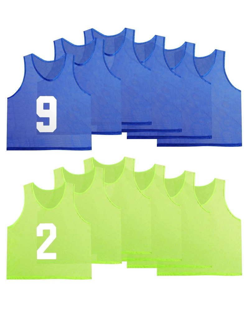 24 Pieces Nylon Scrimmage Team Pinnies Practice Jerseys Training Sports Vests…