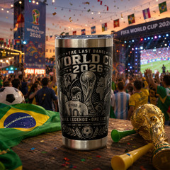 World Cup 2026 « One Last Dance  » 3 Legends Black Tumbler 20 oz Laser engraved