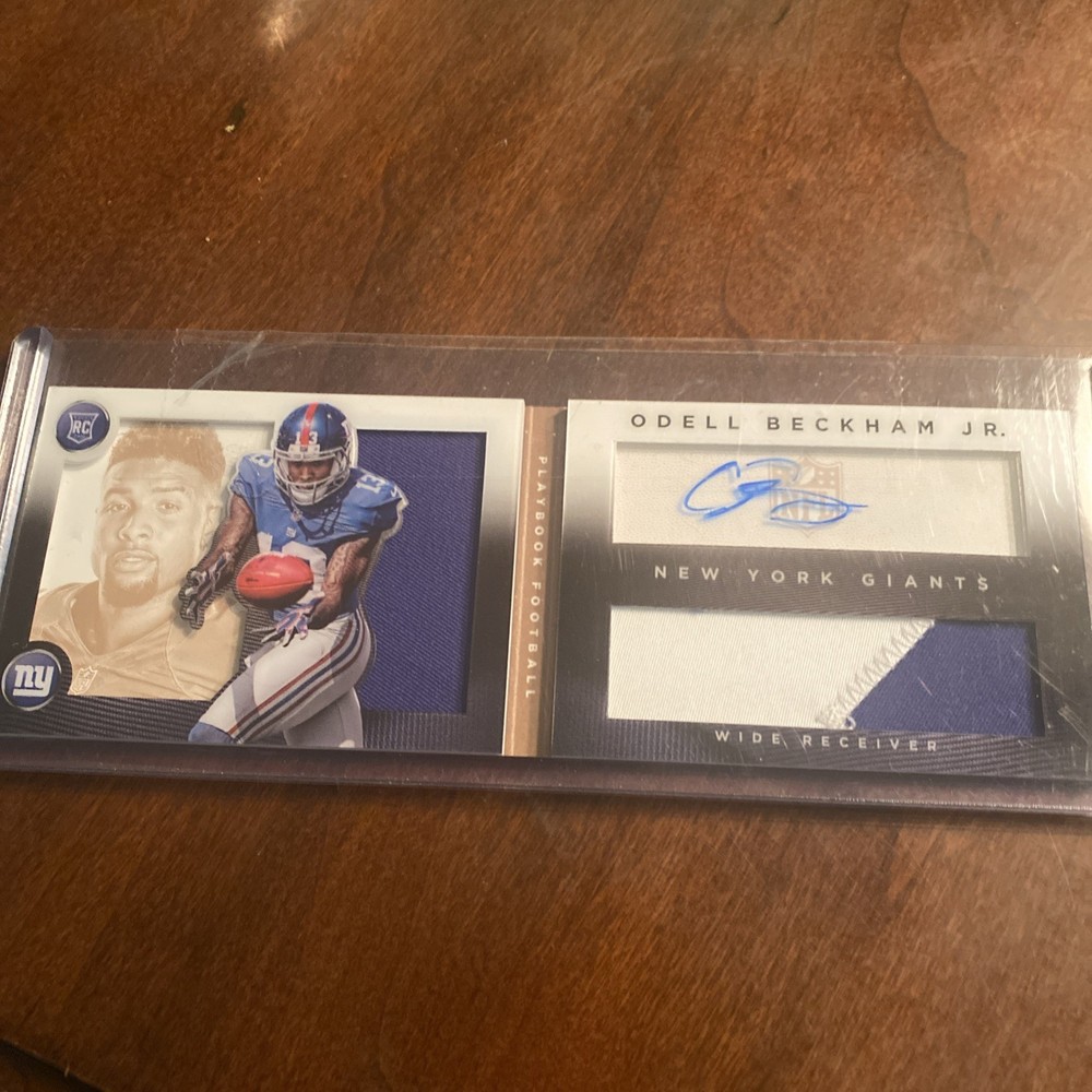 Odell Beckham Jr Rookie RPA Auto Patch Jersey NY Giants 6/99. 2014 Playbook. RC