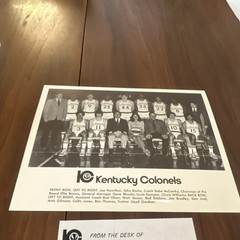 Kentucky Colonels Basketball Team Photo w/ “From the Desk Of” Letter