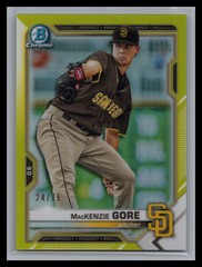 2021 Bowman Chrome #BCP-105 MacKenzie Gore #/75 Yellow Refractor Prospect