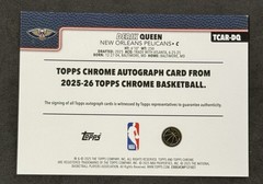 2025-26 Topps Chrome DERIK QUEEN Purple Geometric Refractor Rookie Auto 10/75