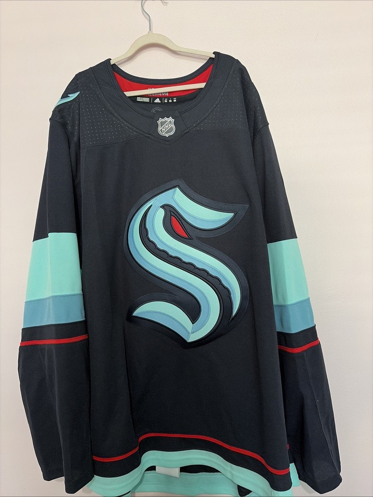 Mens Adidas NHL Seattle Kraken Black Stitched Home Hockey Jersey – Size 56
