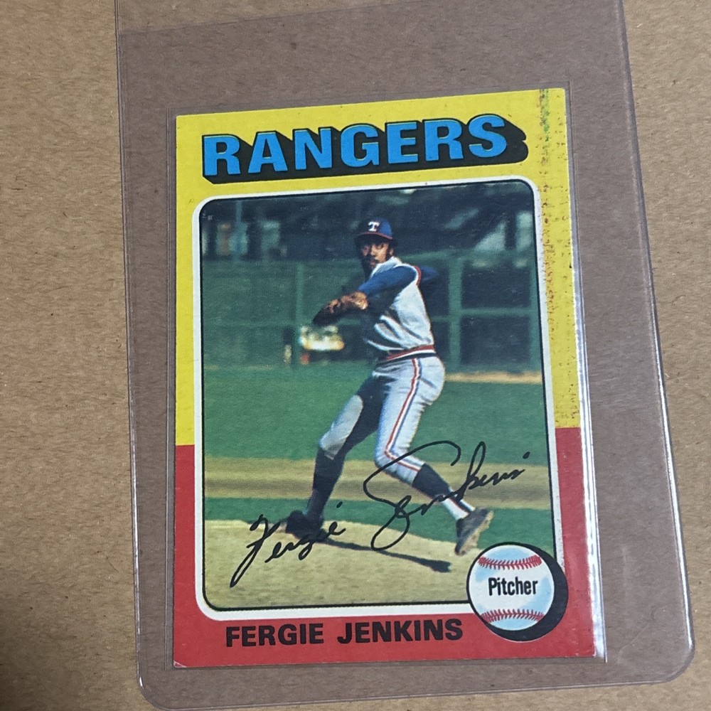 1975 Topps # 60 Fergie Jenkins EX/EX+ MLB Baseball Texas Rangers Vintage Card