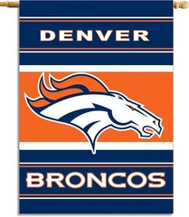 Denver Broncos Logo NFL 2-Sided House Team Flag 28&Prime; x 40&Prime;