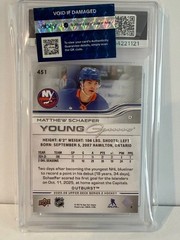 2025-26 Series 2 Young Guns Matthew Schaefer #451 Outburst Silver (RC) PSA 10 💎