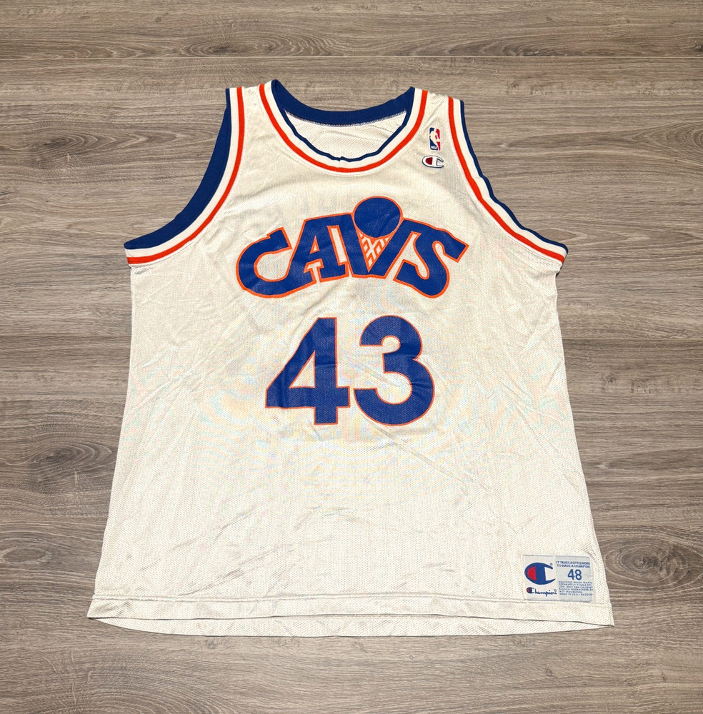 BRAD DAUGHERTY #43 Cleveland Cavaliers CAVS Vintage Champion Jersey White 48 USA