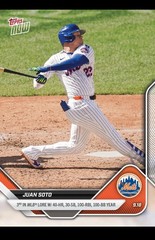 JUAN SOTO TOPPS NOW 2025 #727 3RD EVER 40 HR 30 SB 100 RBI & BB METS *PRESALE*