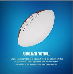 White Panel Football For Autographs Mid Size 9 Inches – Two Panel Size 9&Prime; NEW