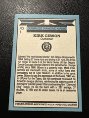 1986 Donruss – Diamond Kings Kirk Gibson #1 Detroit Tigers