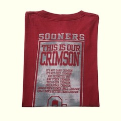 NCAA OU SOONERS VTG 90s ESPN OKLAHOMA FOOTBALL CRIMSON GRAPHIC RED T SHIRT 2XL