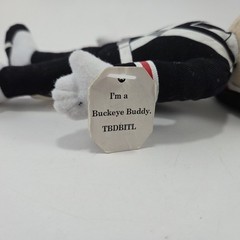 Ohio State University Buckeyes Buddy Band Plush Beanbag 1990s, 9 inches
