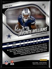 2025 Panini Prizm #1 Javonte Williams Lazer