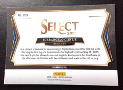 2025 Panini Select #263 Jurrangelo Cijntje Diamond Level Seattle Mariners. G69