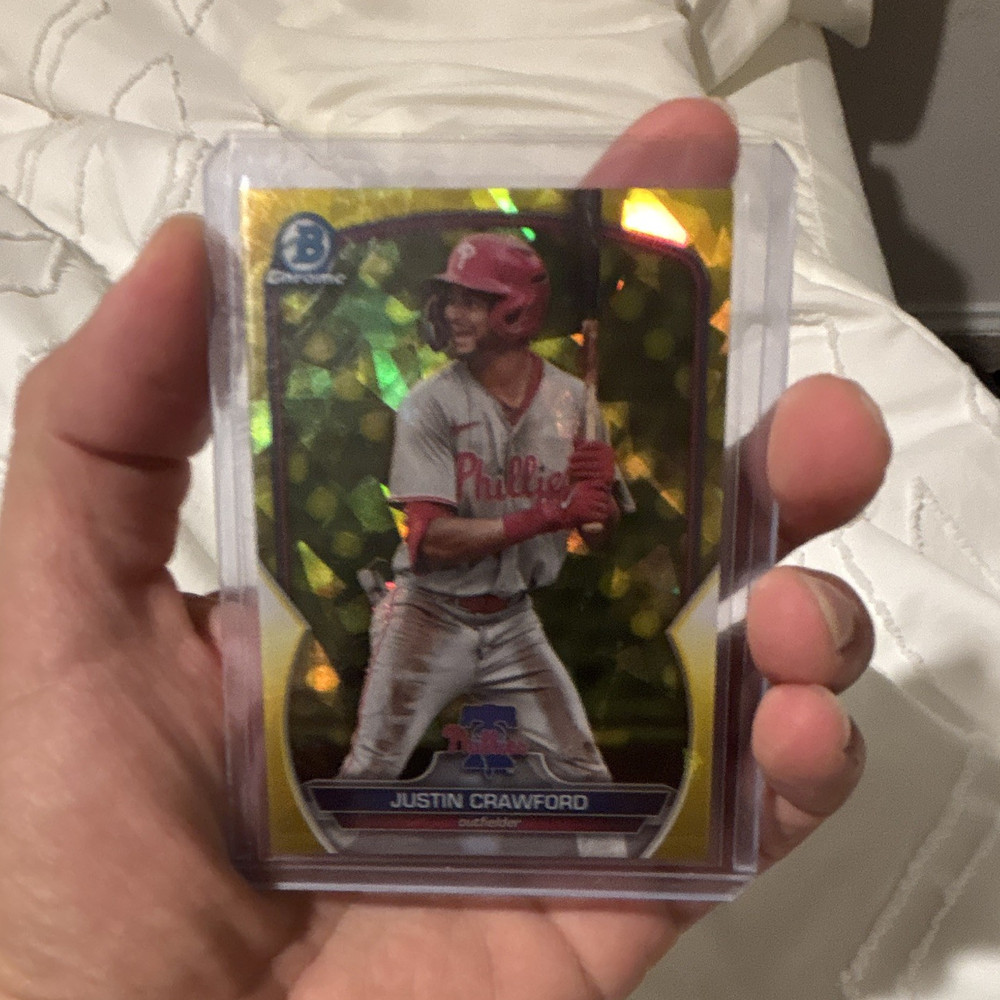 2023 Topps Bowman Chrome Draft Justin Crawford Gold /75 #BDC-71 Phillies