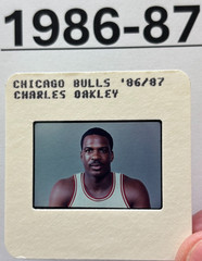 CHARLES OAKLEY 1986-87 NBA TV MEDIA Slide CHICAGO BULLS ROOKIE
