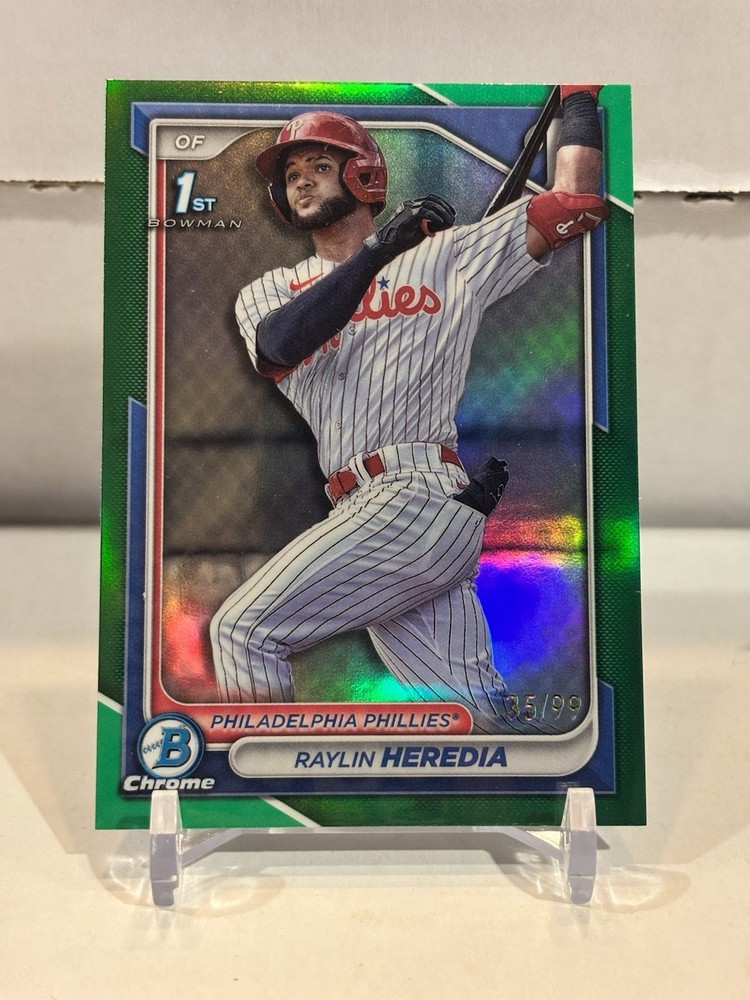 2024 Bowman Chrome Green Refractor /99 RAYLIN HEREDIA Phillies #BCP146