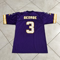 Vintage Minnesota Vikings Jersey Mens M Puma Purple Jeff George NFL Skol