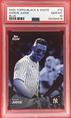 AARON JUDGE PSA 10 – Blue Parallel #/50 2025 Topps Black & White B&W #72