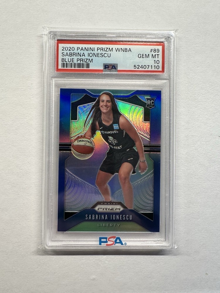 2020 Prizm WNBA Sabrina Ionescu Blue Prizm Rookie 15/149 PSA 10 New York Liberty