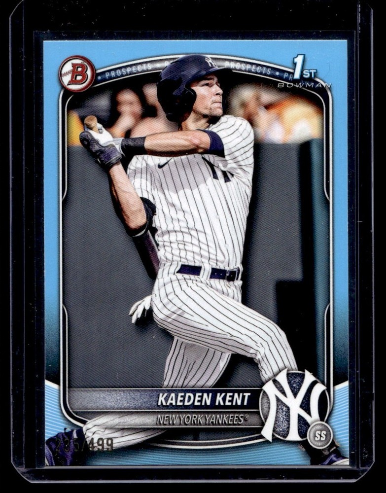 2025 Bowman Draft Sky Blue Border Kaeden Kent 235/499 New York Yankees #BD-65
