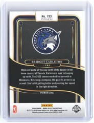 2025 Panini WNBA Select Bridget Carleton #193 Premier Level Silver Prizms