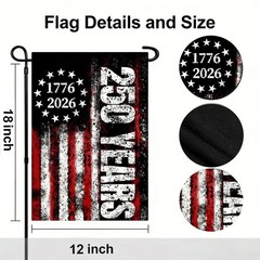 250th Anniversary USA Garden Flag 1776-2026 We the People 12×18 inches, D