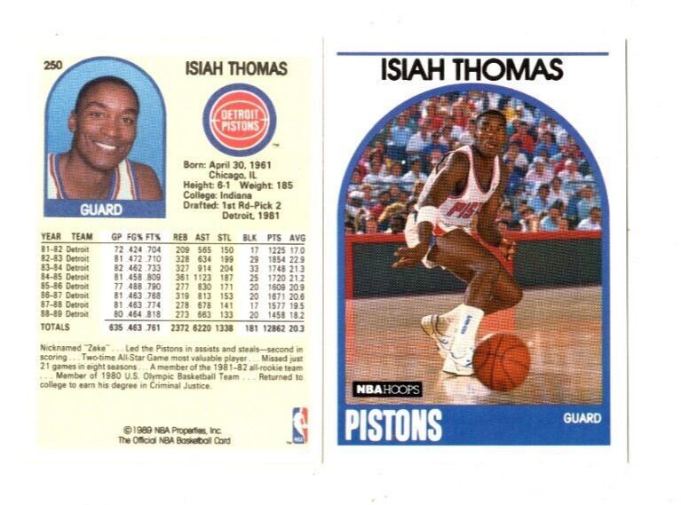 100 count lot 1989-90 NBA Hoops Isiah Thomas Cards #250 Detroit Pistons HOF ZEKE