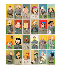 T206 Family Guy Cartoon Cards – 2- Sided Uncut Sheet of 26 Cards