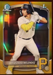 Topps 2025 Bowman Draft Chrome Gustavo Melendez #BDC-112 True Gold /50 Pirates