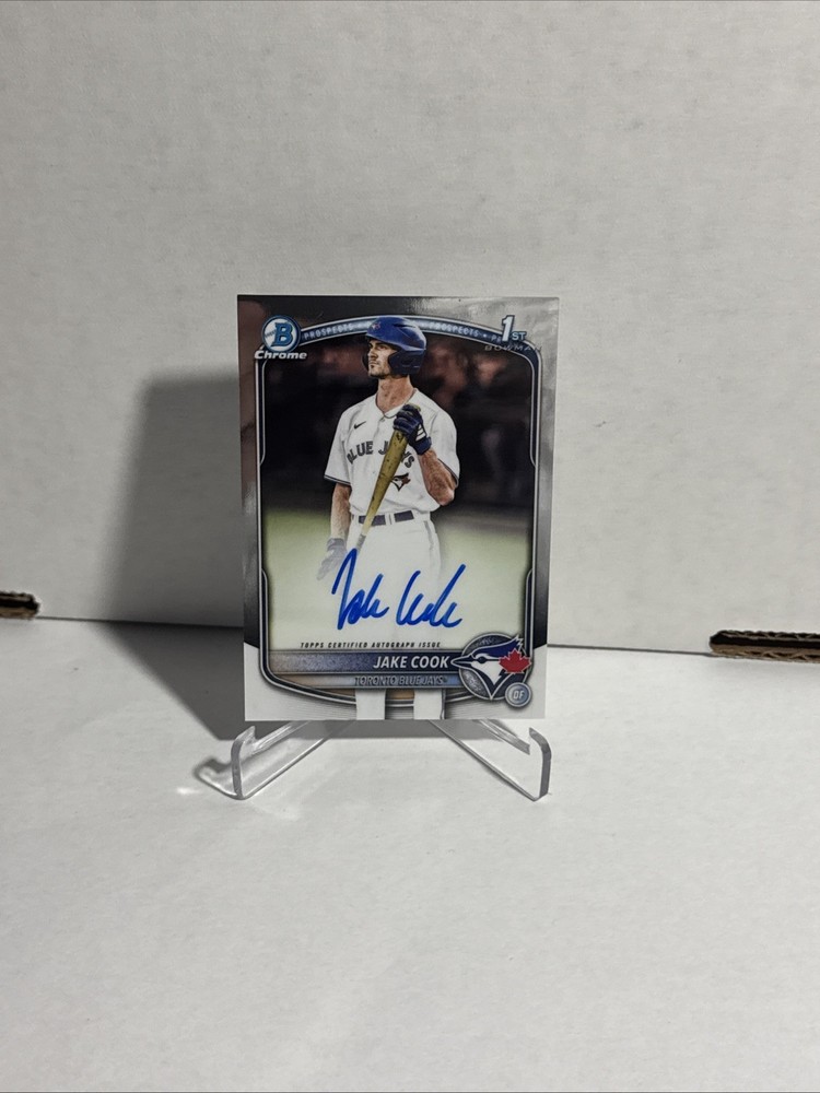 2025 Bowman Draft Jake Cook Chrome Auto Autograph 1st Prospect #CPA-JC Blue Jays