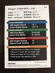 ROGER FEDERER (white) 2003 NETPRO ELITE ROOKIE RC E3