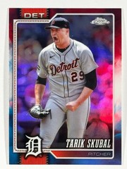 2026 Topps Chrome Tarik Skubal 50 Red White and Blue Refractor Detroit