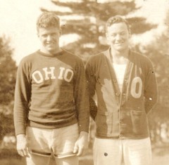 Ohio State Football Wes Fesler Dick Larkins Real Photo Postcard RPPC