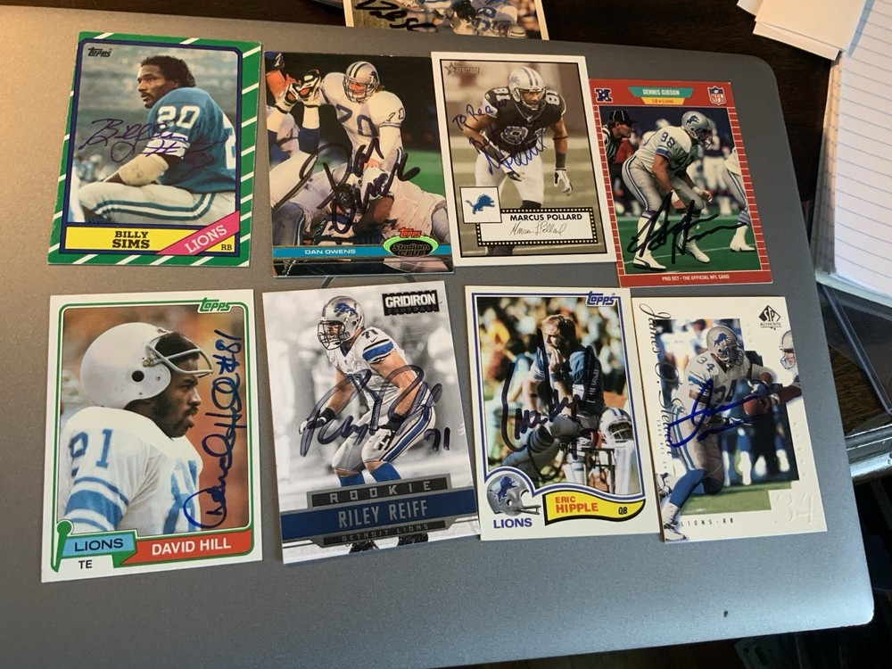 Detroit Lions 23 Card Autograph Lot 1980s-present See Photos