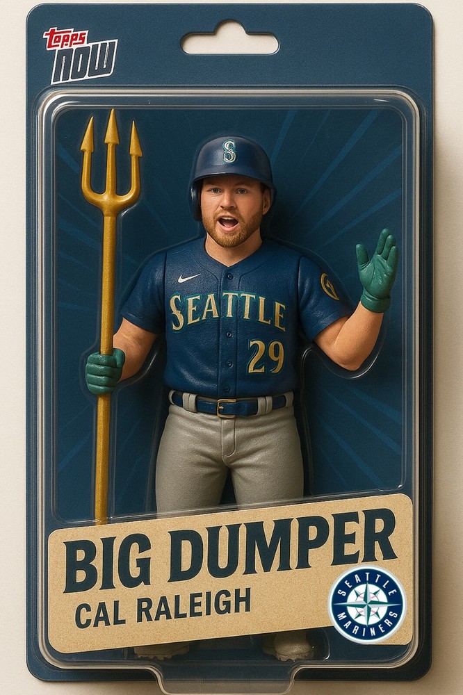 Cal Raleigh Seattle Mariners 4×6 PHOTO of Big Dumper action figure