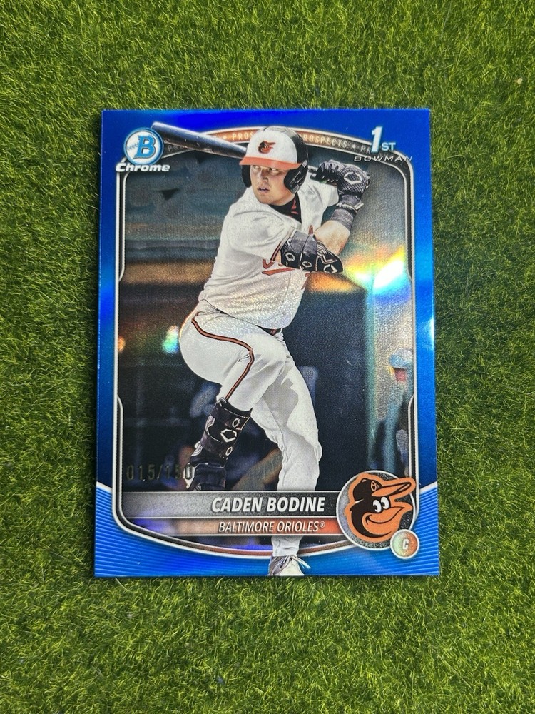 2025 Bowman Draft Caden Bodine 1st Chrome True Blue Refractor /150 #BDC-63 Rays