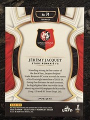 2025-26 Panini Select Ligue 1 #74 Jeremy Jacquet RC Silver Prizm Liverpool