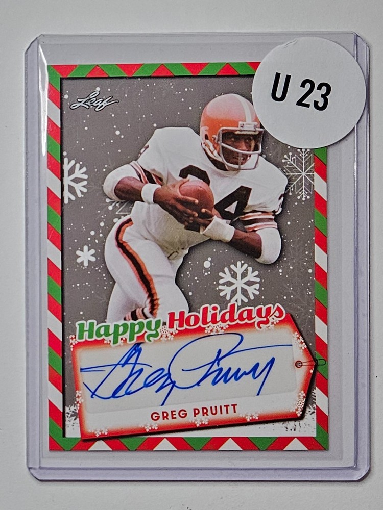 Greg Pruitt 2022 Leaf Happy Holidays Auto HOF Legend ✍️