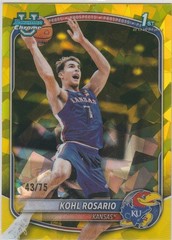 KOHL ROSARIO 2025-26 Bowman Chrome Sapphire Yellow Refractor (43/75) 1st Bowman