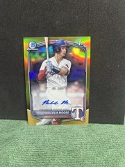 2025 Bowman Chrome Malcolm Moore 1st Gold Refractor Auto 35/50 Texas Rangers