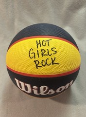 Sophie Cunningham Lexie Hull Signed Basketball “HOT GIRLS ROCK” Fever WNBA COA