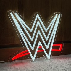 WWE Logo LED Neon Wall Sign USB Powered Light World Wrestling Entertainment NEW