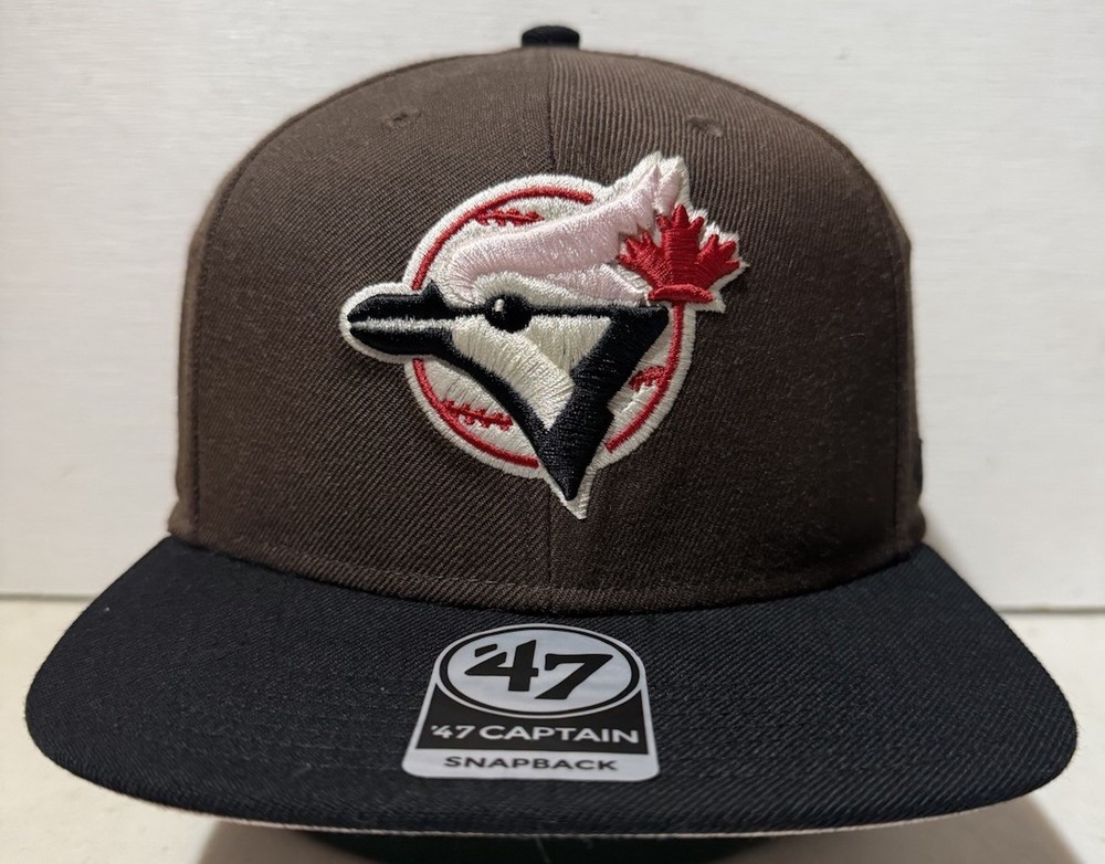 ‘47 Toronto Blue Jays Captian Snapback Hat Cap Brown/Black/Pink Cotton