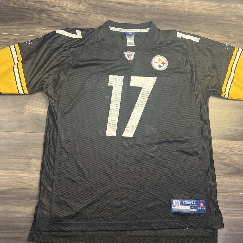 Pittsburgh Steelers Reebok Jersey Mike Wallace #17 Black XL NFL On Field