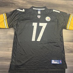 Pittsburgh Steelers Reebok Jersey Mike Wallace #17 Black XL NFL On Field