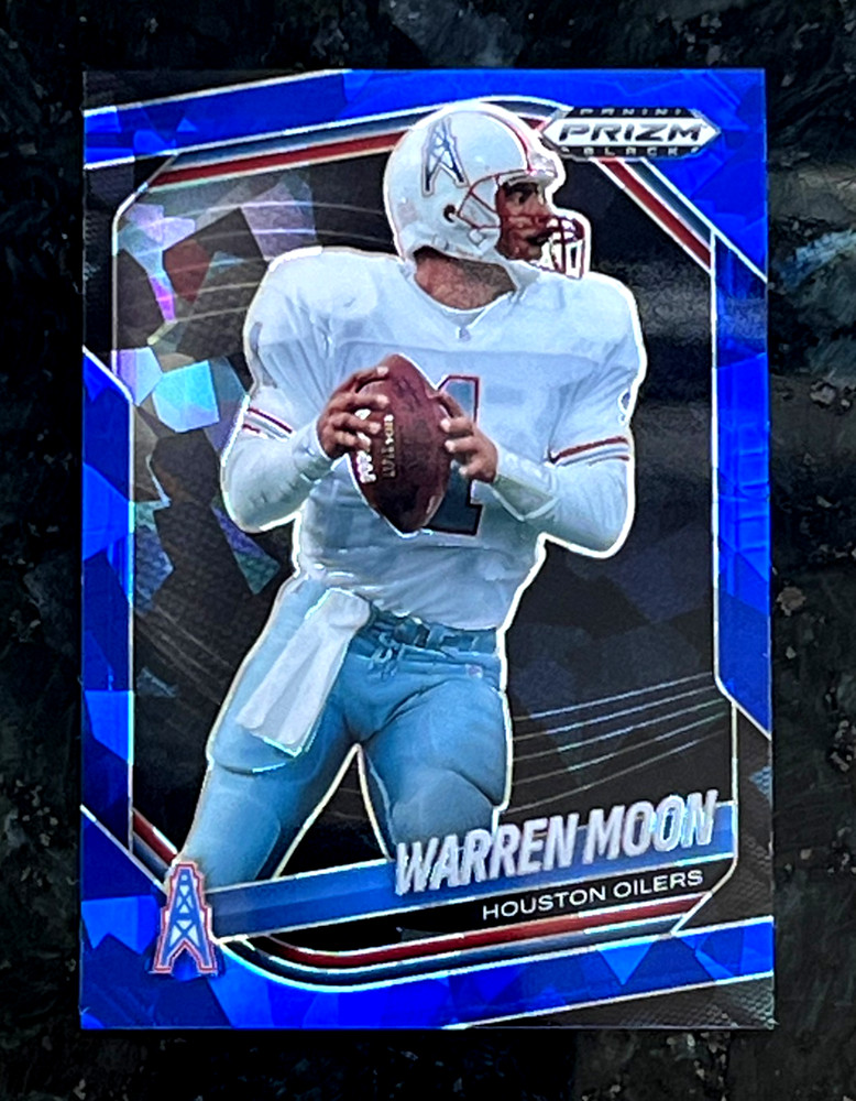 2025 Panini Prizm Black Warren Moon Blue Cracked Ice 55/125 Houston Oilers #65