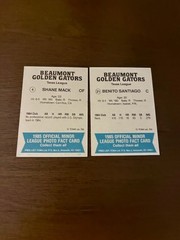 1985 TCMA Beaumont Golden Gators complete Team Set, Shane Mack, Benito Santiago